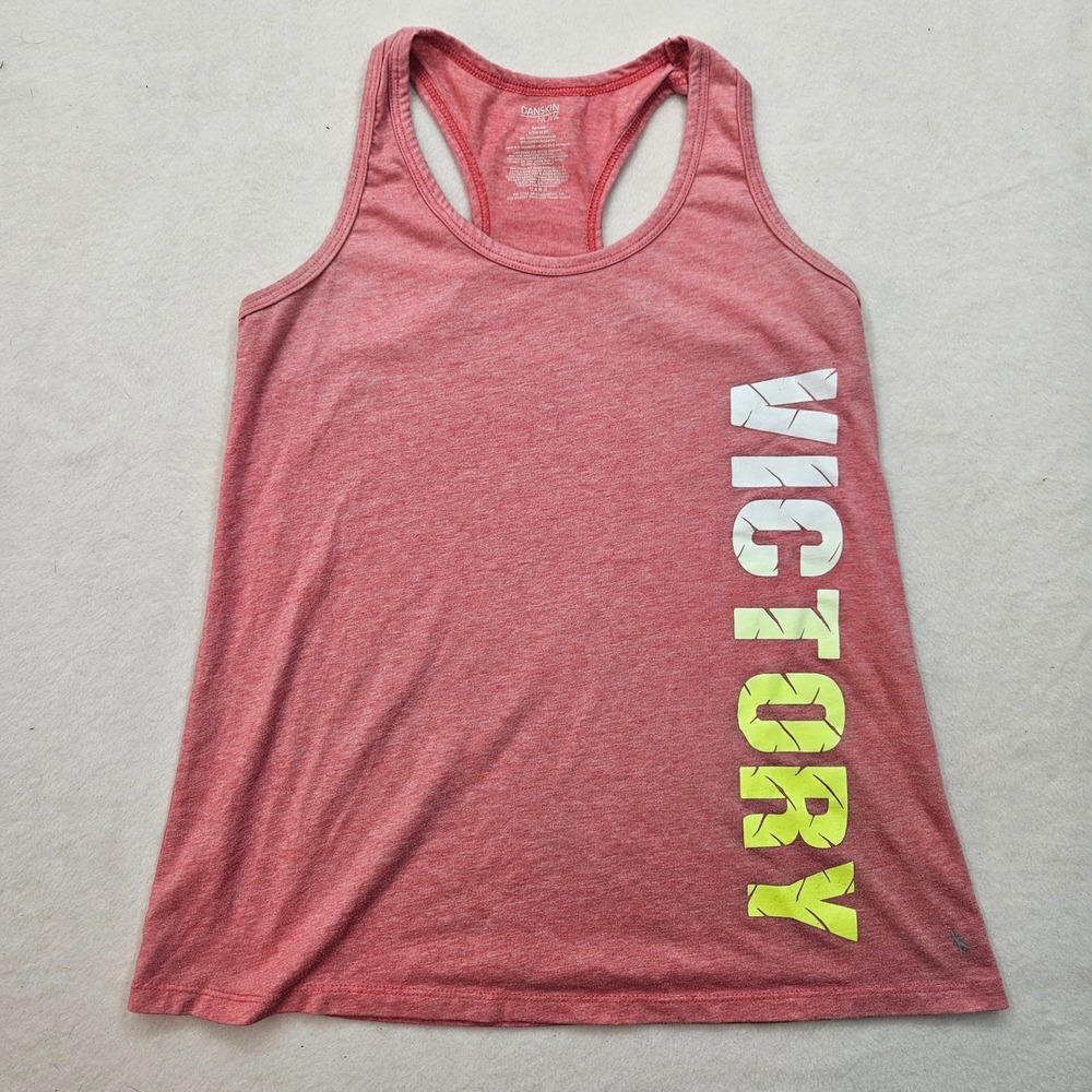 Danskin Now Tank Top Women S Glow Orange Heather Excellent Victory Graphic Racer